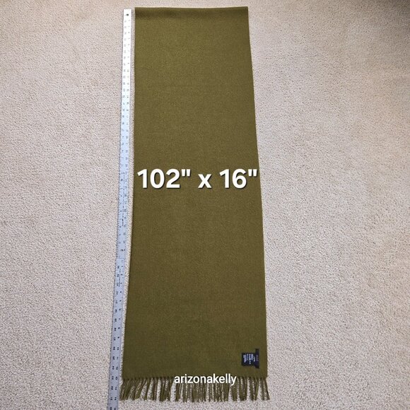COS Wool Scarf Green Fringe Oblong - Picture 3 of 12